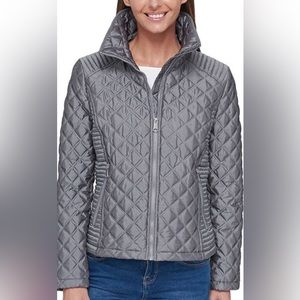 Marc New York granite grey puffer quilted zip jacket coat